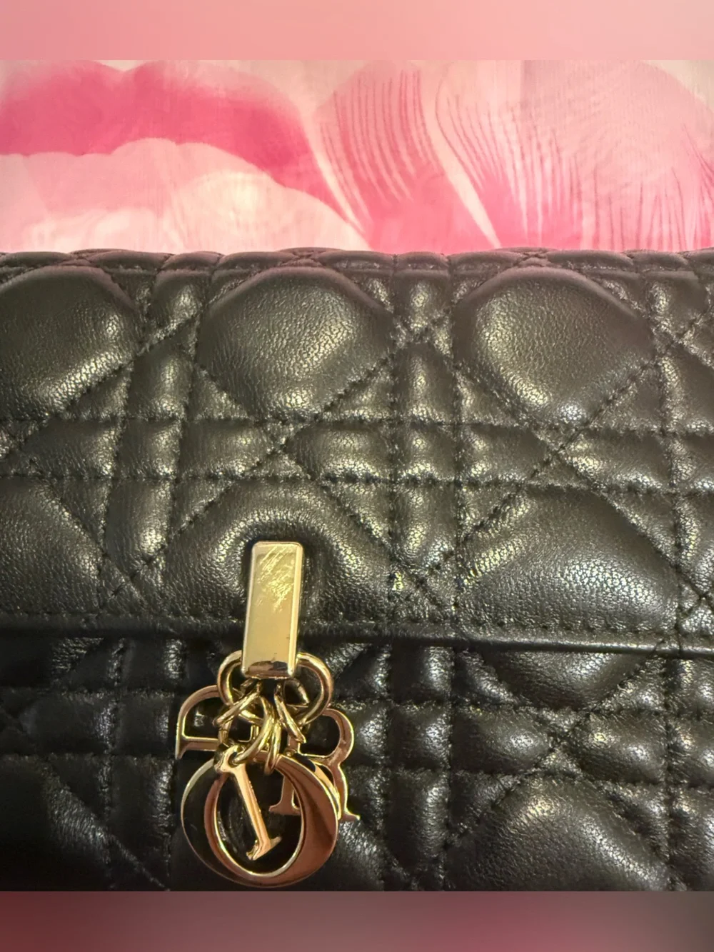 Black Quilted Chain Shoulder Bag with Gold Hardware